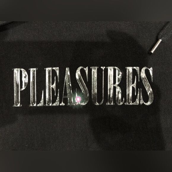 PLEASURES NWT Playboy Icy Diamonds Logo Black Hoodie Sweatshirt Size M - Picture 7 of 14